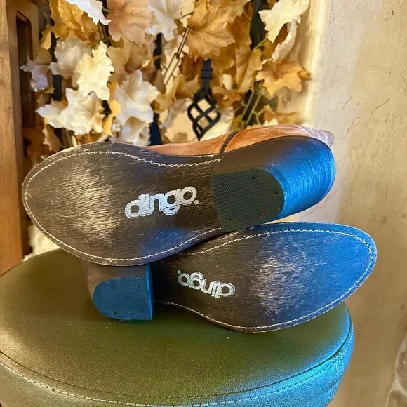 Dingo Tan Leather Western Ankle Boots - Picture 7 of 13